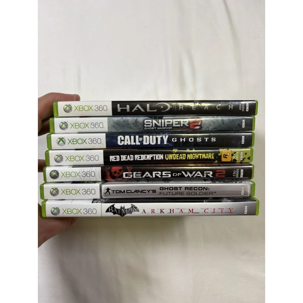 Xbox 360 Console HDD Bundle 2 Controllers Halo Reach‎ Batman Arkham COD 7 Games